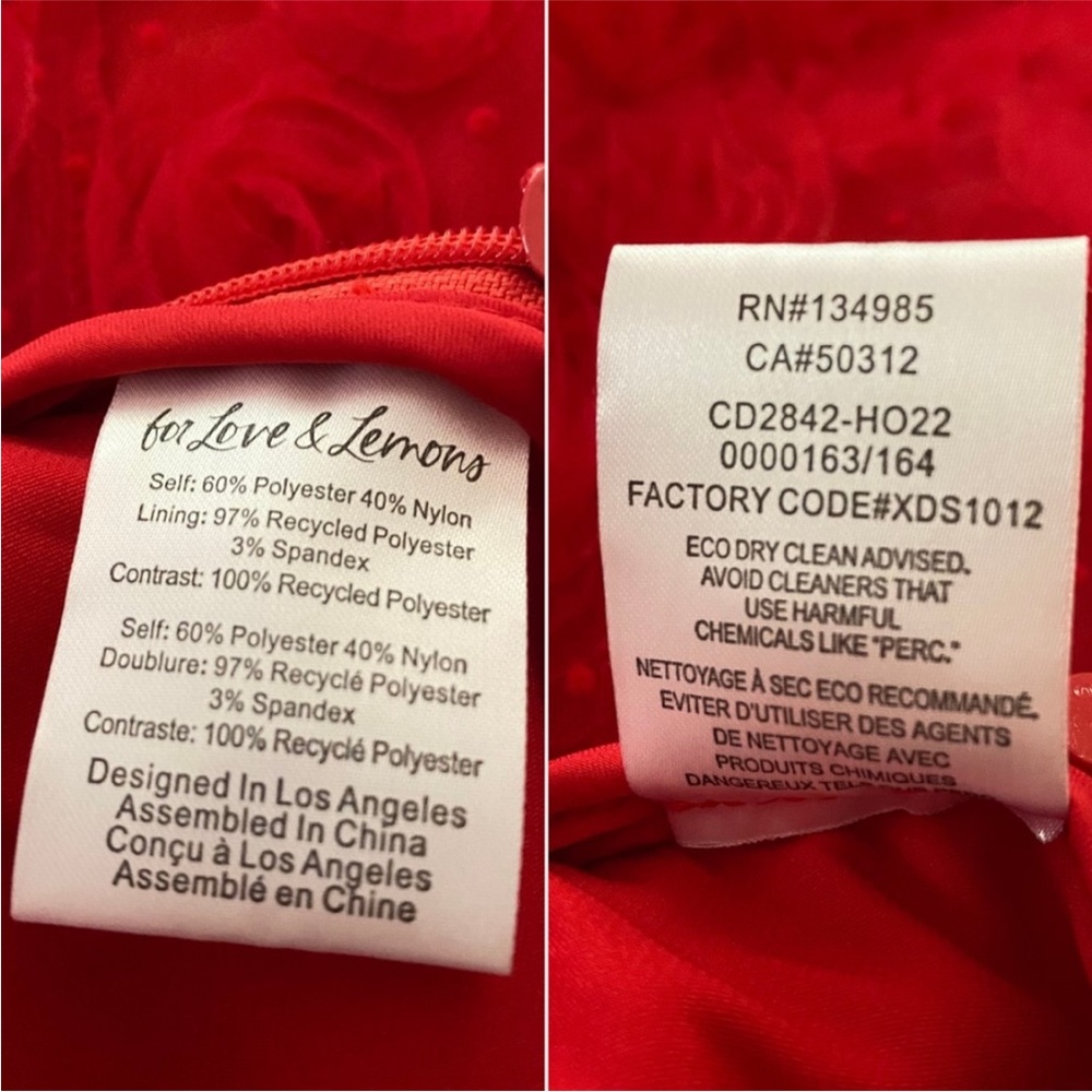 NEW For Love & Lemons Hannah Maxi Dress Red Small - Picture 13 of 17